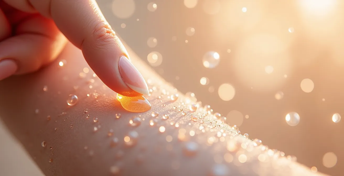 Extreme Makroaufnahme der Hautoberfläche während des Peeling-Prozesses