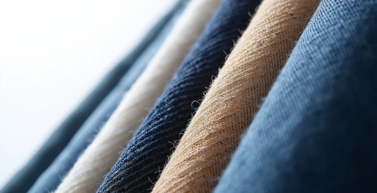 Verschiedene Stoffarten mit unterschiedlicher UV-Durchlässigkeit im Vergleich