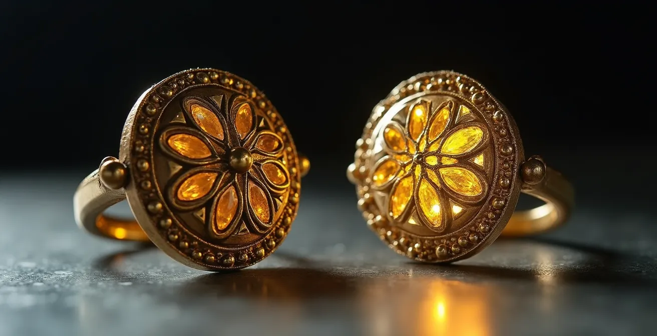 Nahaufnahme eines Schmuckstücks während des Galvanisierungsprozesses